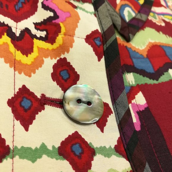 NWT Koos of Course Blazer Jacket Silk Floral Paisley Quilted Quilt Lined - Picture 3 of 8